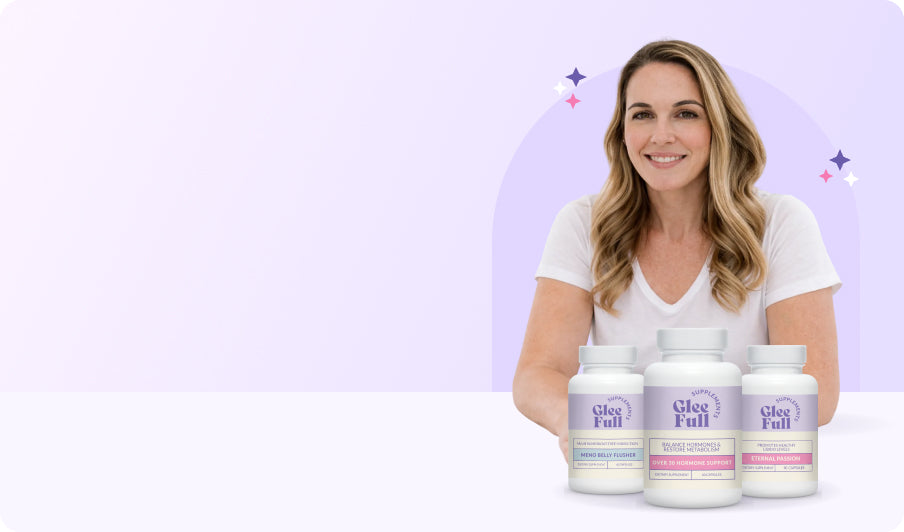 Woman holding GleeFull supplement