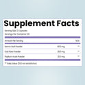 A hand holding a golden supplement capsule against a light gray background. Pink and purple headline text reads 'Flatten Bloat Fast — Feel Light & Free!' A purple circular badge reads 'How to Use: Take 2 capsules each morning with or without food to beat bloating.'
