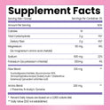 Supplement Facts for Hormonelyte. Serving size 1 scoop, 30 per container. Each serving: 10 calories, 2g carbs, 2g fiber. Contains Magnesium (60 mg, 14% DV), Sodium (500 mg, 22%), Potassium (200 mg), Fiber Blend (225 mg: Fructooligosaccharides, Glucomannan, Inulin), and Amino Blend (200 mg: L-Theanine, N-Acetyl L-Tyrosine).