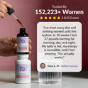 Supplement Facts label. Serving Size: 2 Capsules, 30 servings per container. Contains Vitamin A (6% DV), Thiamine (104% DV), Niacin (6% DV), Vitamin B6 (224% DV), Vitamin B12 (2250% DV), Pantothenic Acid (50% DV), and Zinc (236% DV). Also includes an 802 mg Proprietary Blend of herbal powders including Horny Goat Weed, Tribulus terrestris, Black Cohosh, Ashwagandha, and Maca Root, plus 100 mg L-Arginine, 100 mg L-Tyrosine, and 0.5 mg BioPerine.